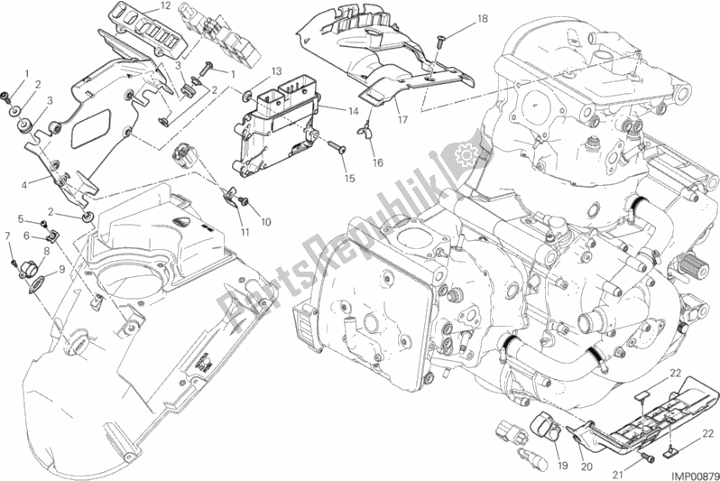All parts for the Engine Control Unit of the Ducati Monster 1200 USA 2014